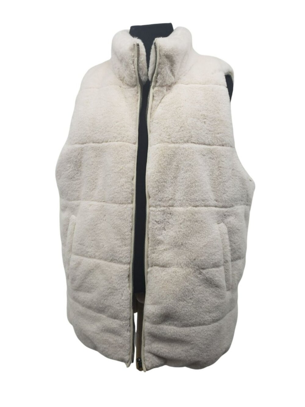 PJ Salvage Faux Fur Fuzzy Cream Vest Lounge Cozy Soft Womens XL